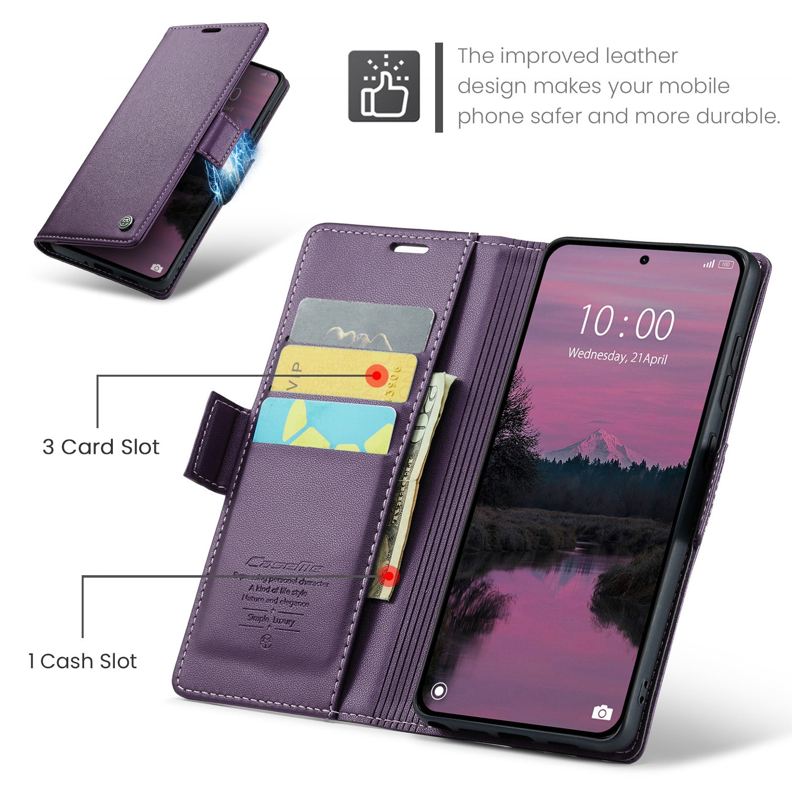Xiaomi Redmi Note 15 Pro Plus 5G CaseMe Retro Wallet Case [Purple]