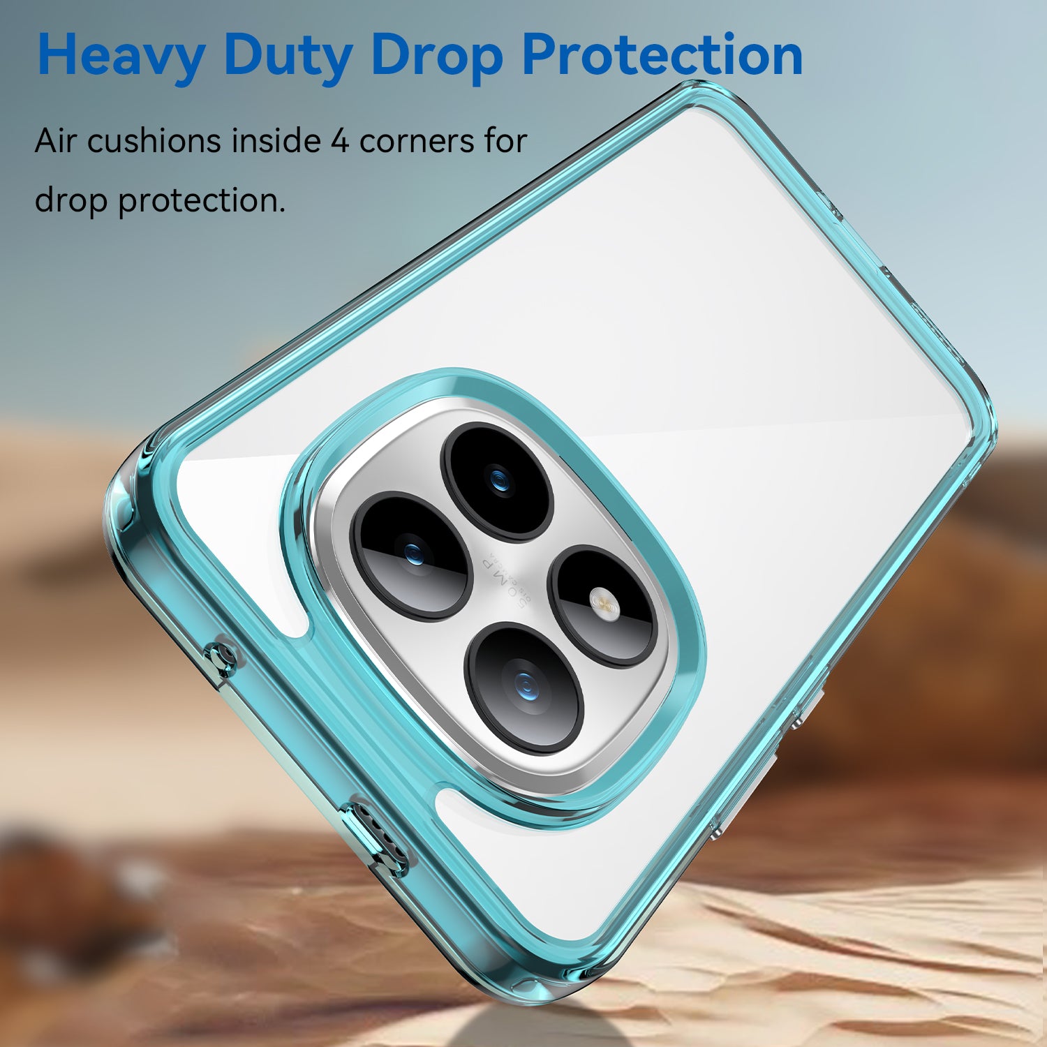 Xiaomi Redmi Note 15 Pro Plus 5G Soft TPU Bumper Shockproof Cover [Clear Blue]