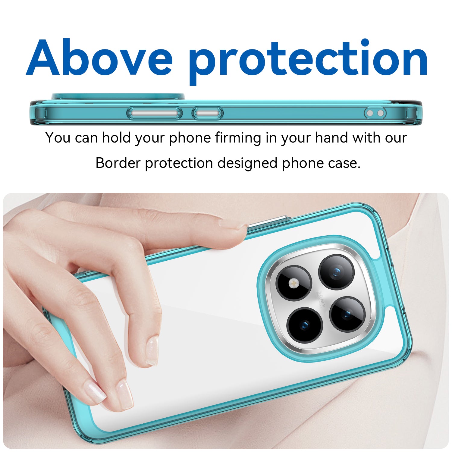 Xiaomi Redmi Note 15 Pro Plus 5G Soft TPU Bumper Shockproof Cover [Clear Blue]