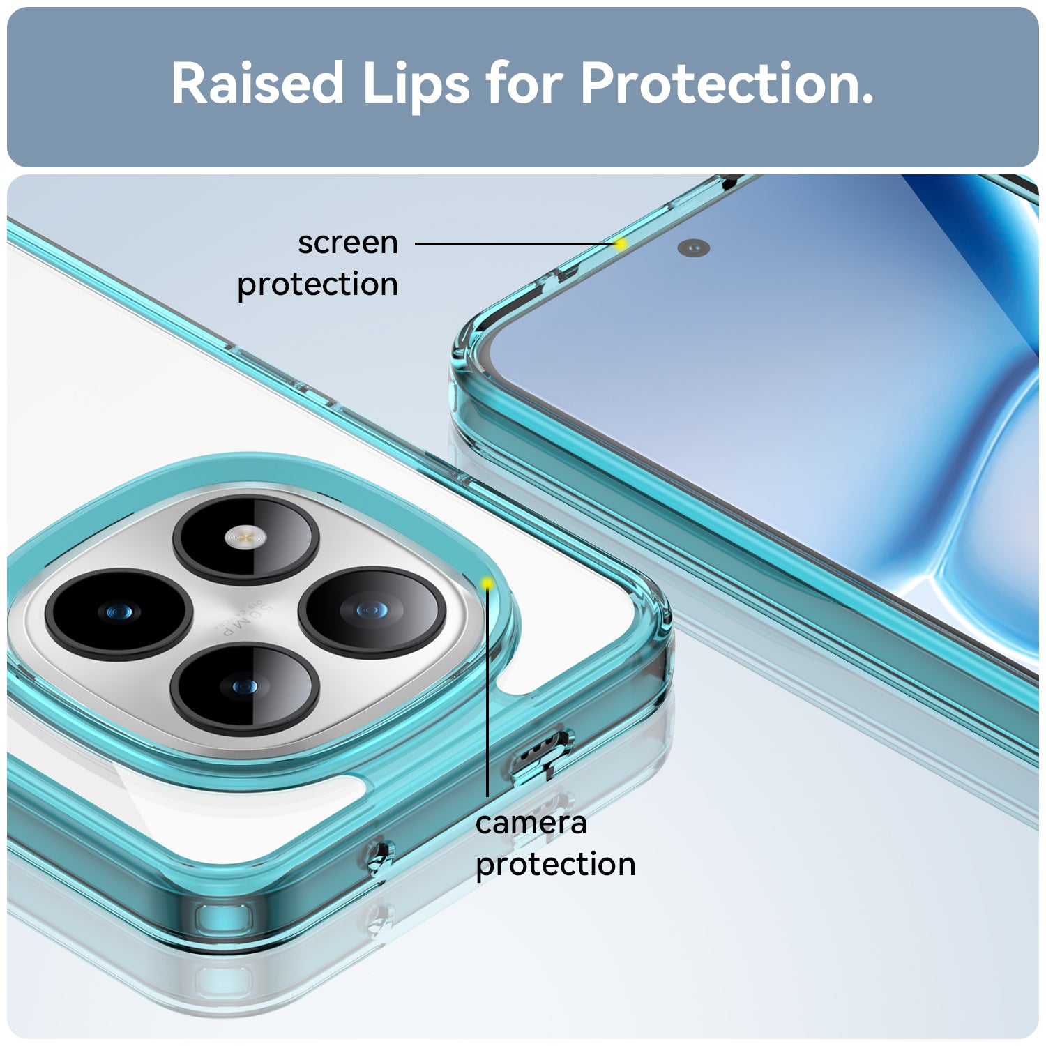 Xiaomi Redmi Note 15 Pro Plus 5G Soft TPU Bumper Shockproof Cover [Clear Blue]