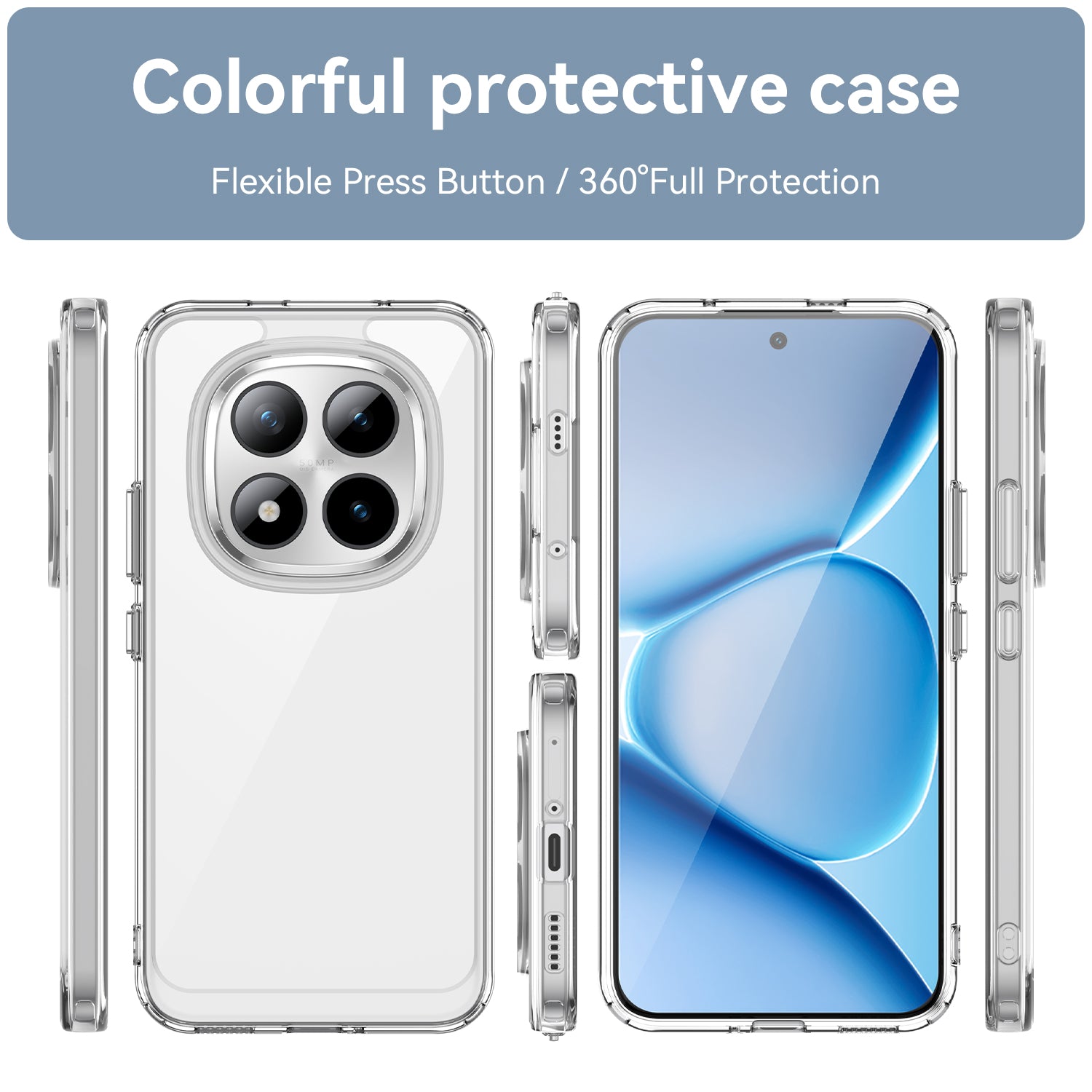 Xiaomi Redmi Note 15 Pro Plus 5G Soft TPU Bumper Shockproof Cover Case [Clear]
