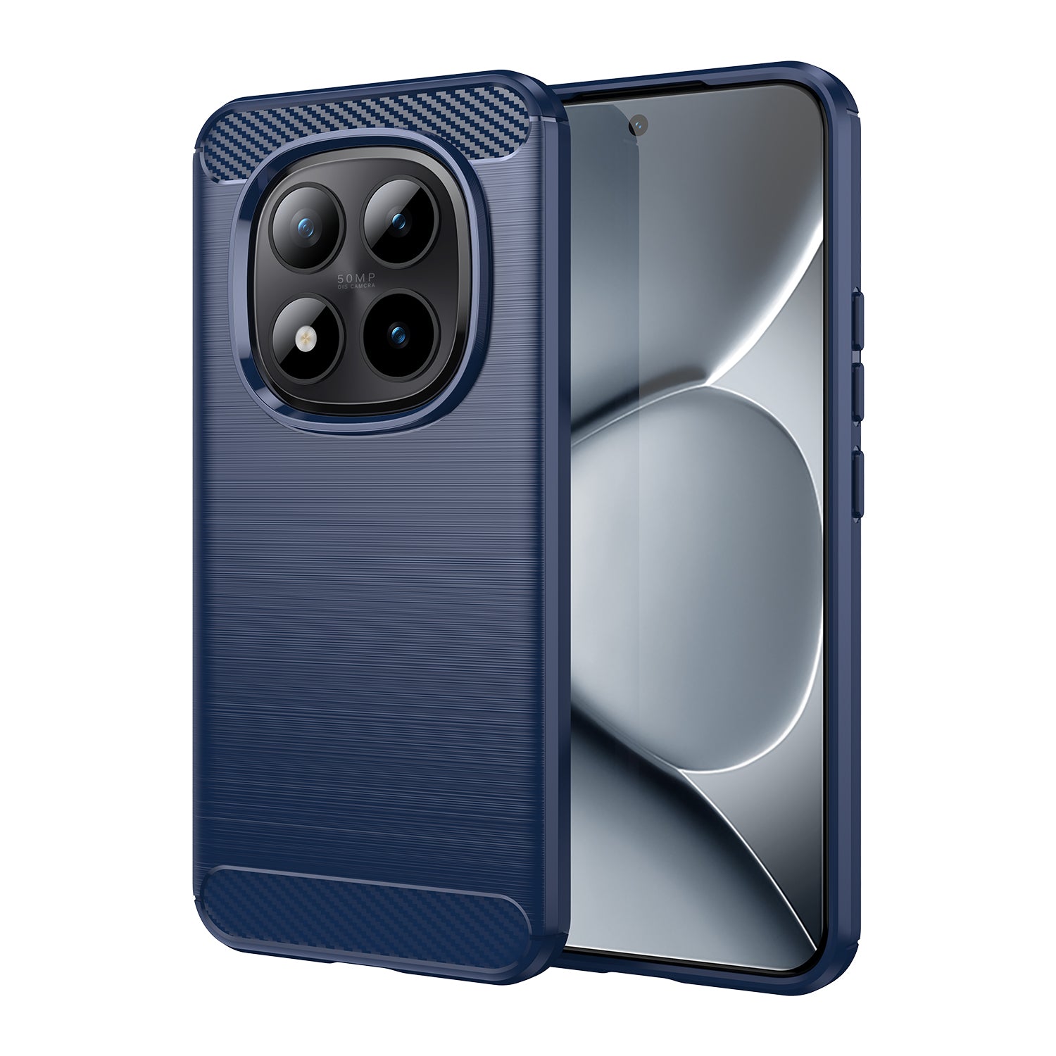 Redmi Note 15 Pro Plus 5G Carbon Fibre TPU Case Slim Shockproof Cover Navy