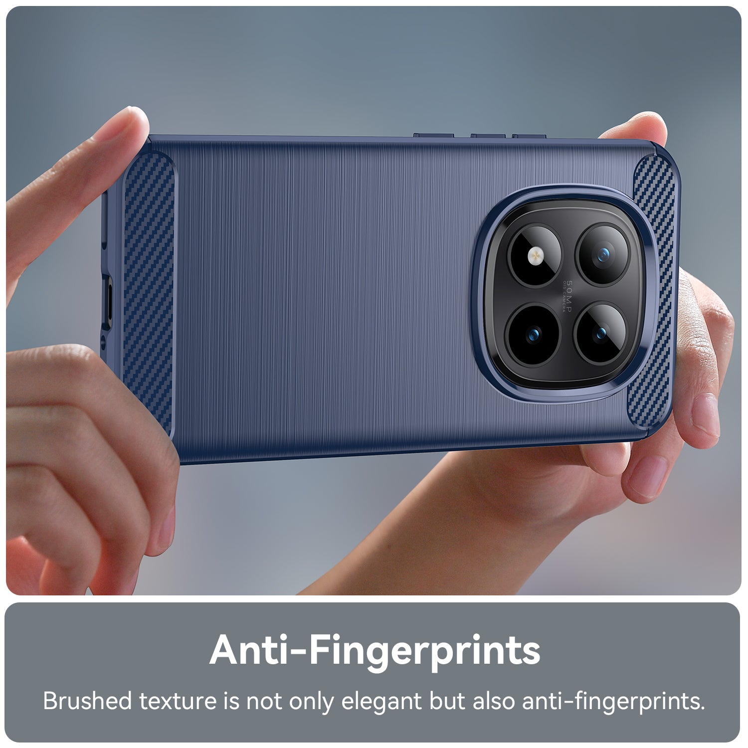 Redmi Note 15 Pro Plus 5G Carbon Fibre TPU Case Slim Shockproof Cover Navy