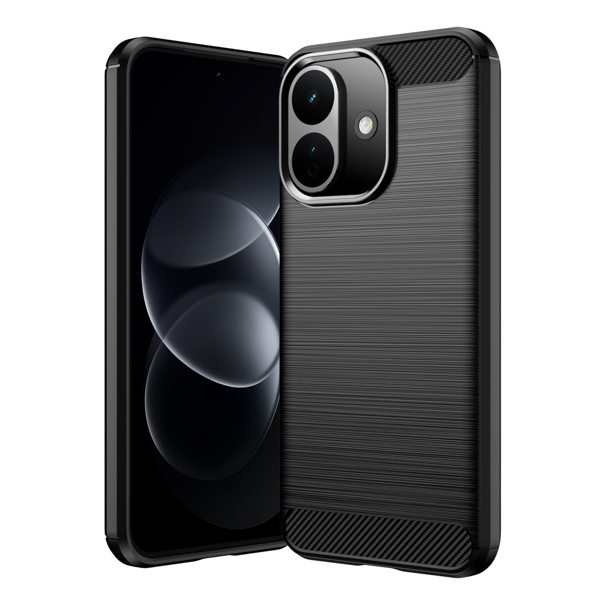 Xiaomi Redmi Note 17 Pro 5G Carbon Fibre TPU Case Slim Shockproof Cover [Black]