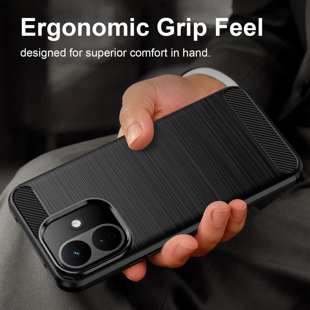 Xiaomi Redmi Note 17 Pro 5G Carbon Fibre TPU Case Slim Shockproof Cover [Black]