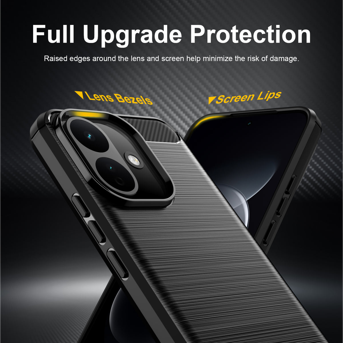 Xiaomi Redmi Note 17 Pro 5G Carbon Fibre TPU Case Slim Shockproof Cover [Black]