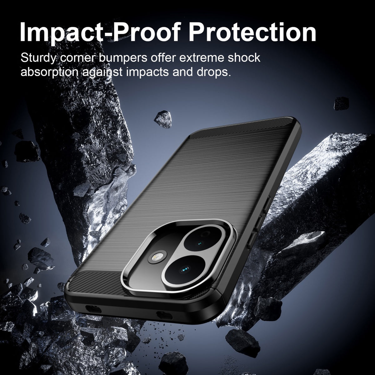 Xiaomi Redmi Note 17 Pro 5G Carbon Fibre TPU Case Slim Shockproof Cover [Black]