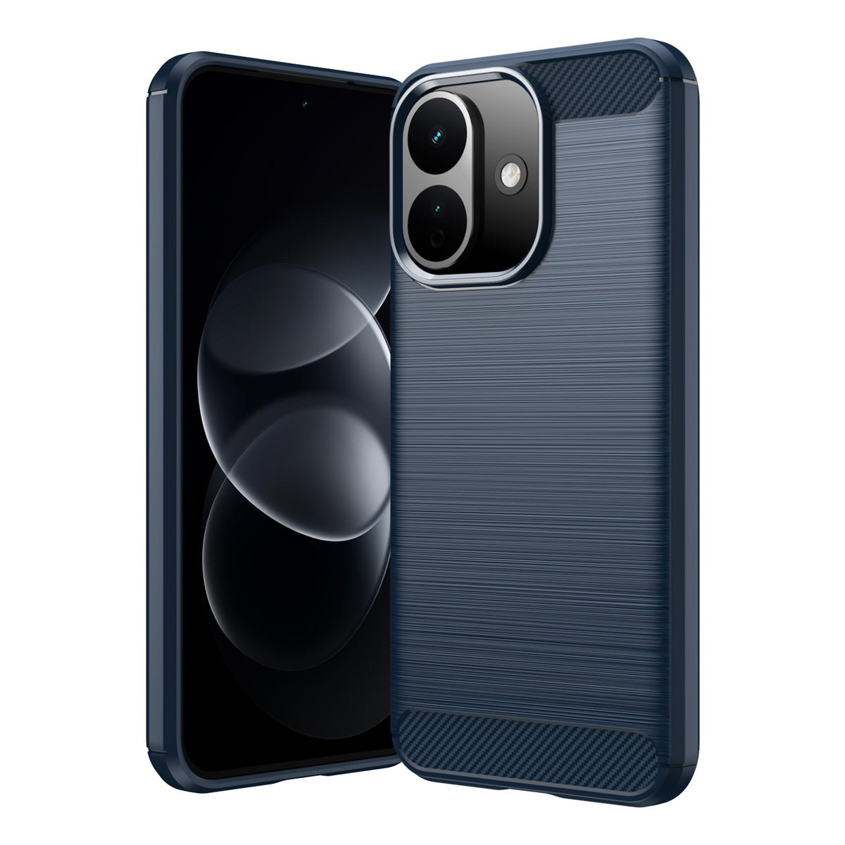 Xiaomi Redmi Note 17 Pro 5G Carbon Fibre TPU Case Slim Shockproof Cover [Navy]