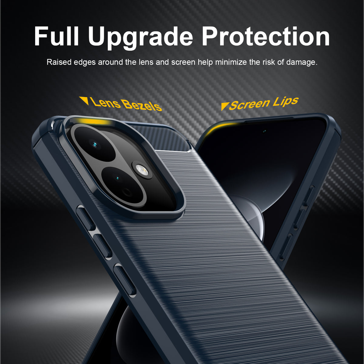 Xiaomi Redmi Note 17 Pro 5G Carbon Fibre TPU Case Slim Shockproof Cover [Navy]
