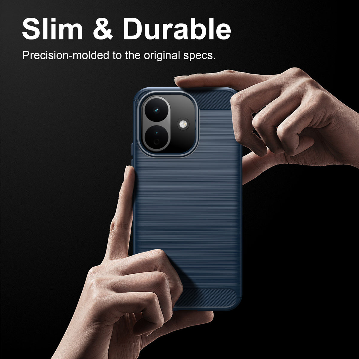 Xiaomi Redmi Note 17 Pro 5G Carbon Fibre TPU Case Slim Shockproof Cover [Navy]