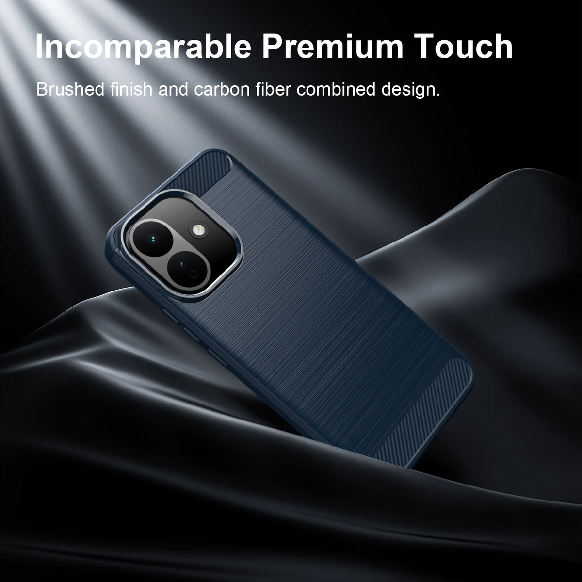 Xiaomi Redmi Note 17 Pro 5G Carbon Fibre TPU Case Slim Shockproof Cover [Navy]