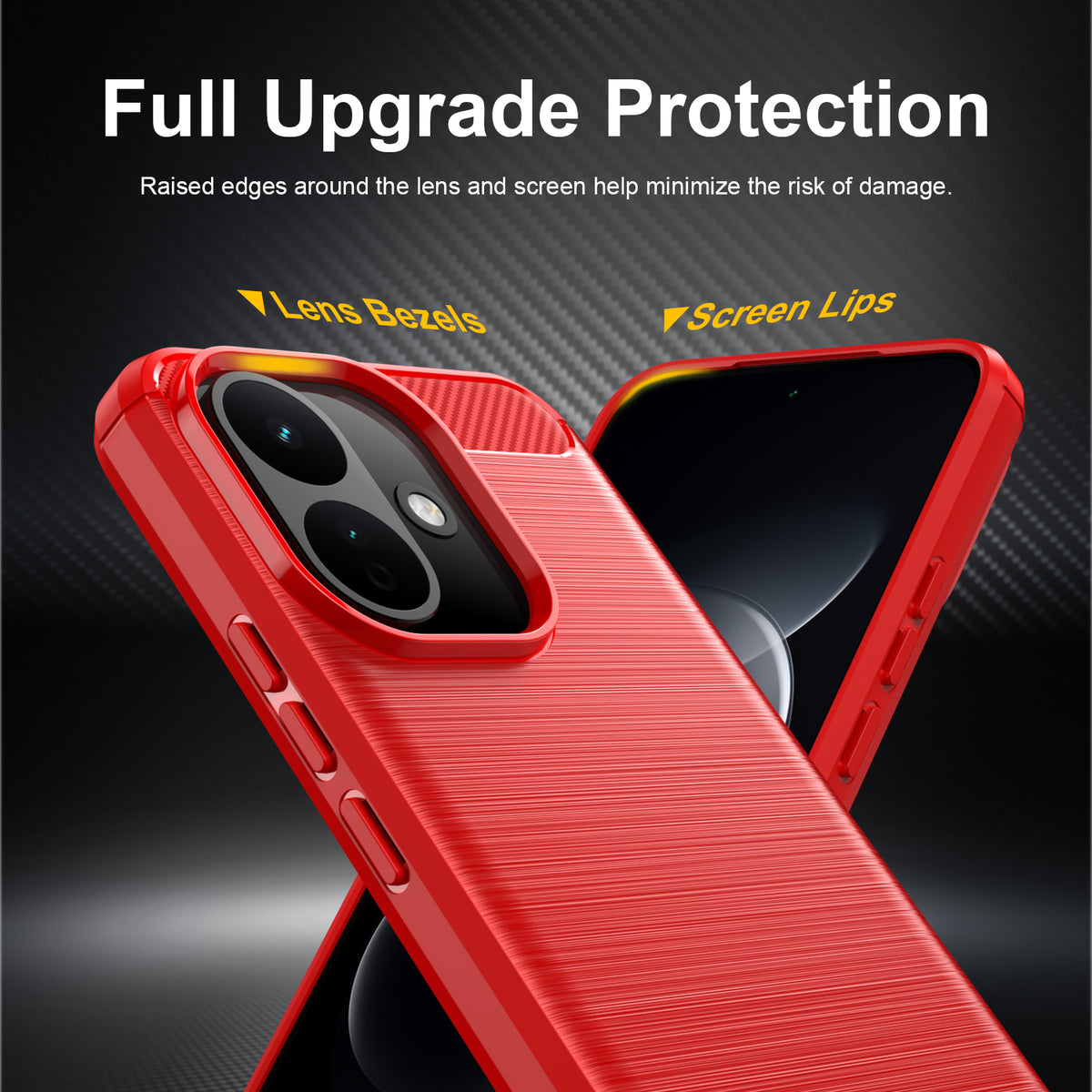 Xiaomi Redmi Note 17 Pro 5G Carbon Fibre TPU Case Slim Shockproof Cover [Red]