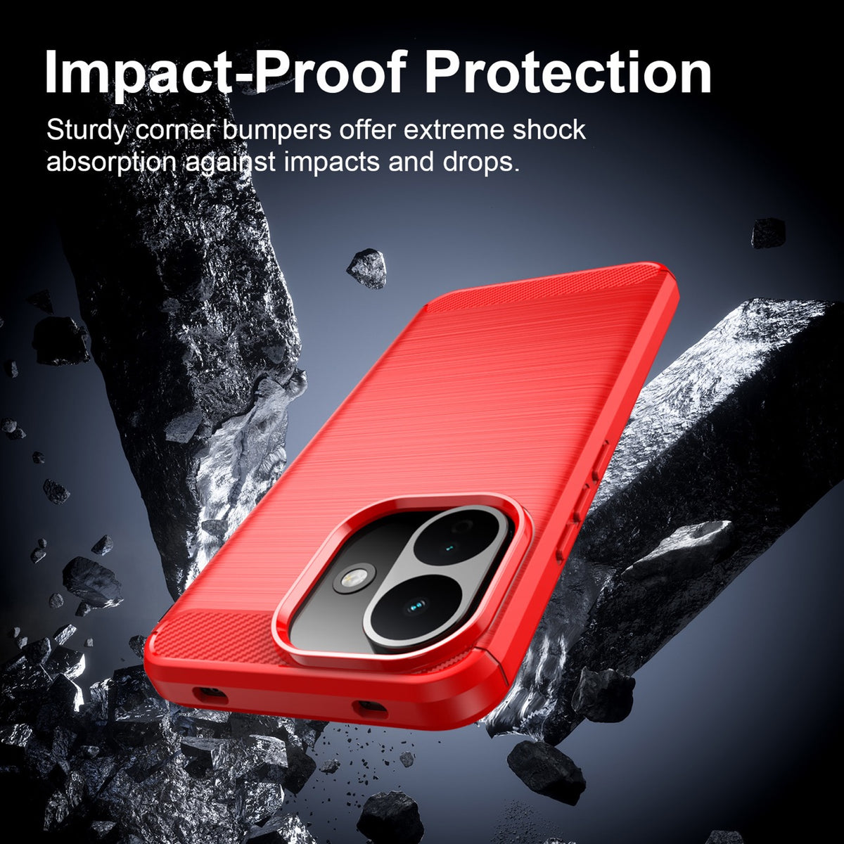 Xiaomi Redmi Note 17 Pro 5G Carbon Fibre TPU Case Slim Shockproof Cover [Red]