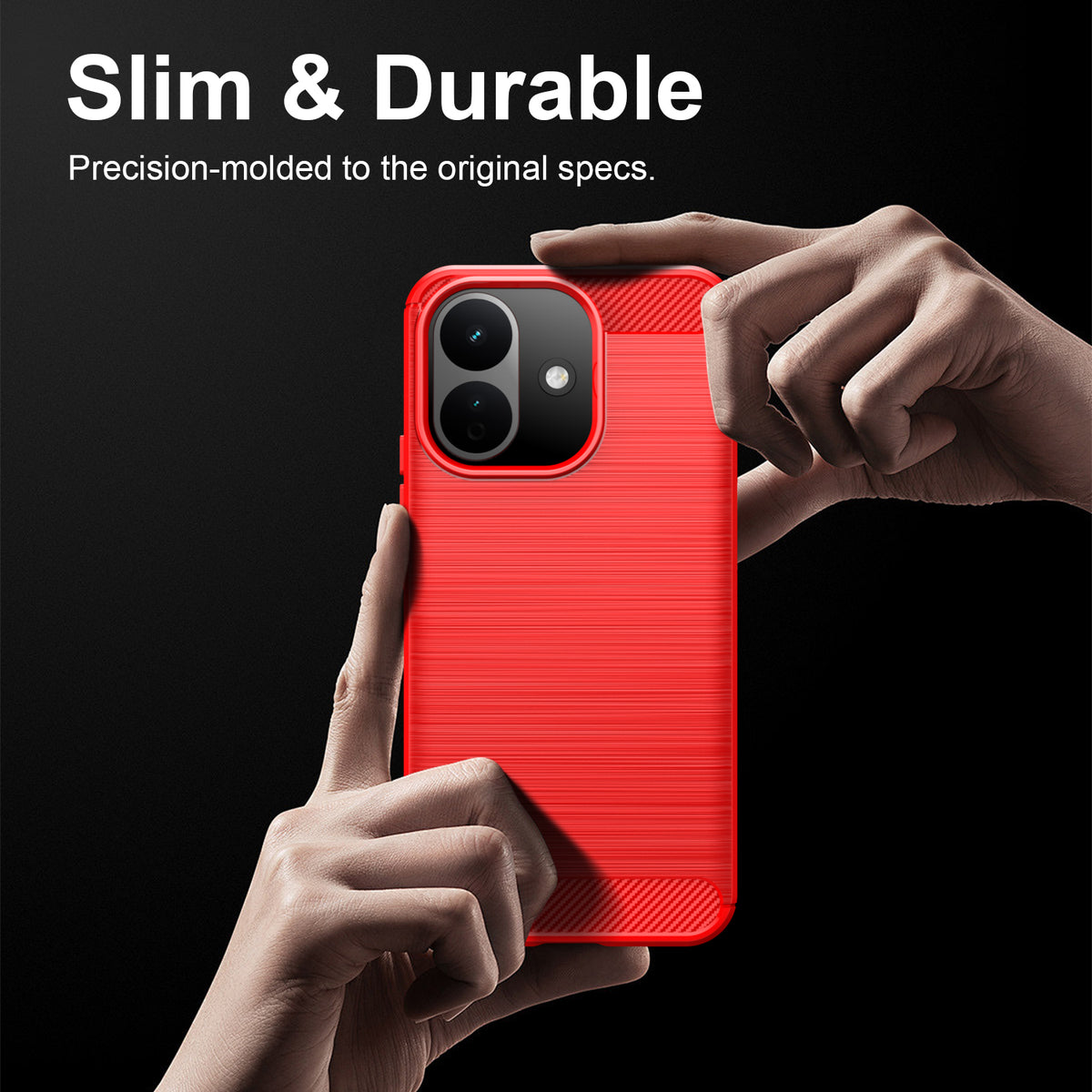 Xiaomi Redmi Note 17 Pro 5G Carbon Fibre TPU Case Slim Shockproof Cover [Red]