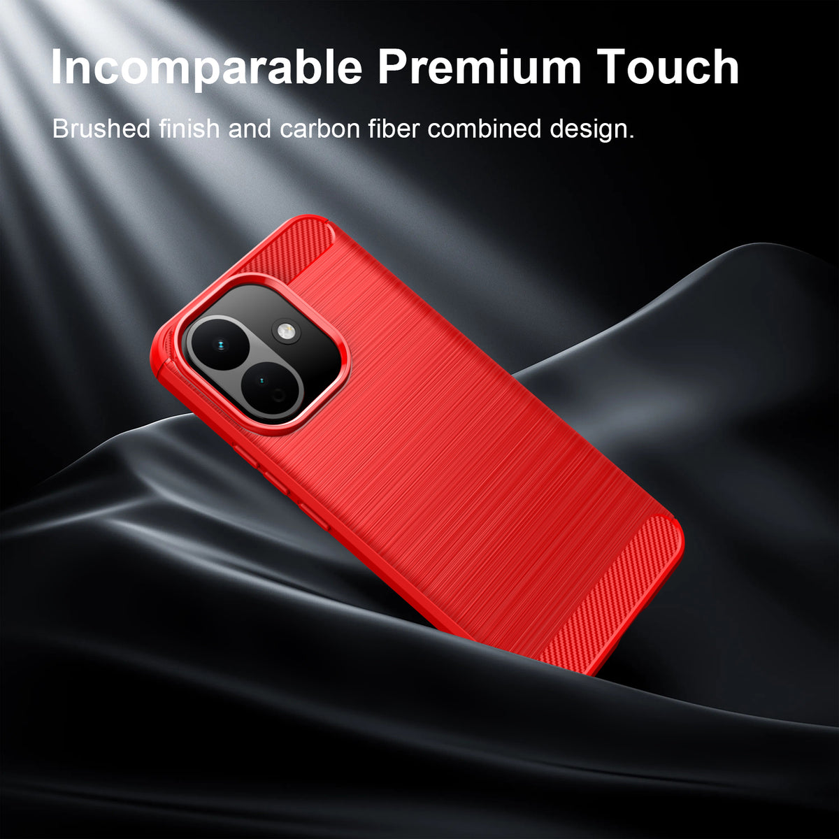 Xiaomi Redmi Note 17 Pro 5G Carbon Fibre TPU Case Slim Shockproof Cover [Red]