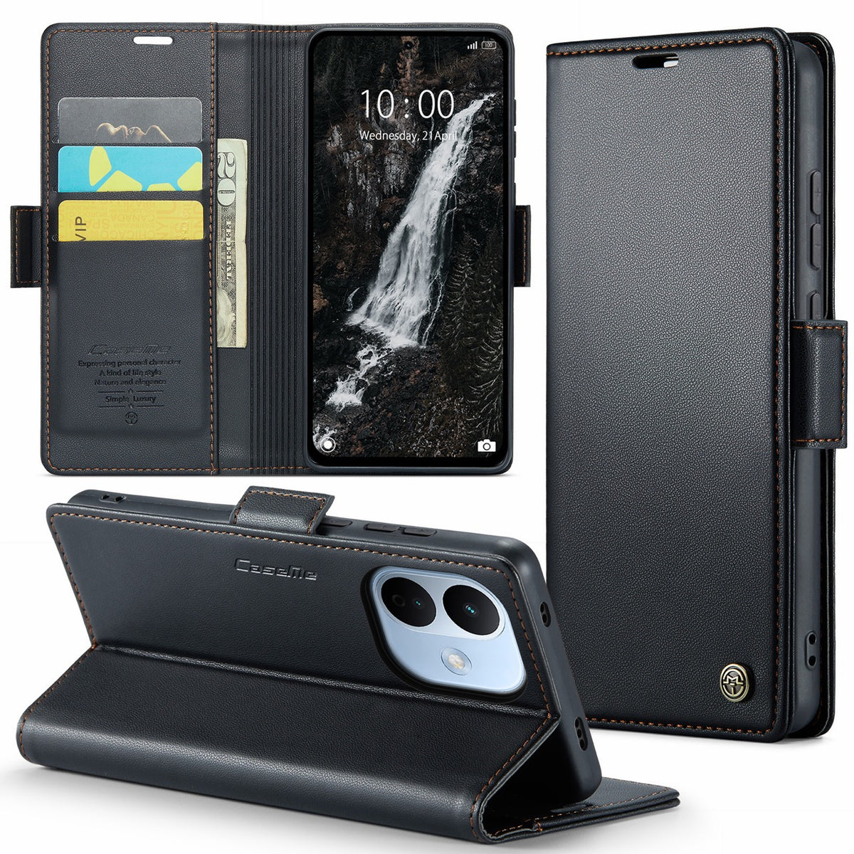 Xiaomi Redmi Note 17 Pro 5G CaseMe Retro Wallet Case [Black]