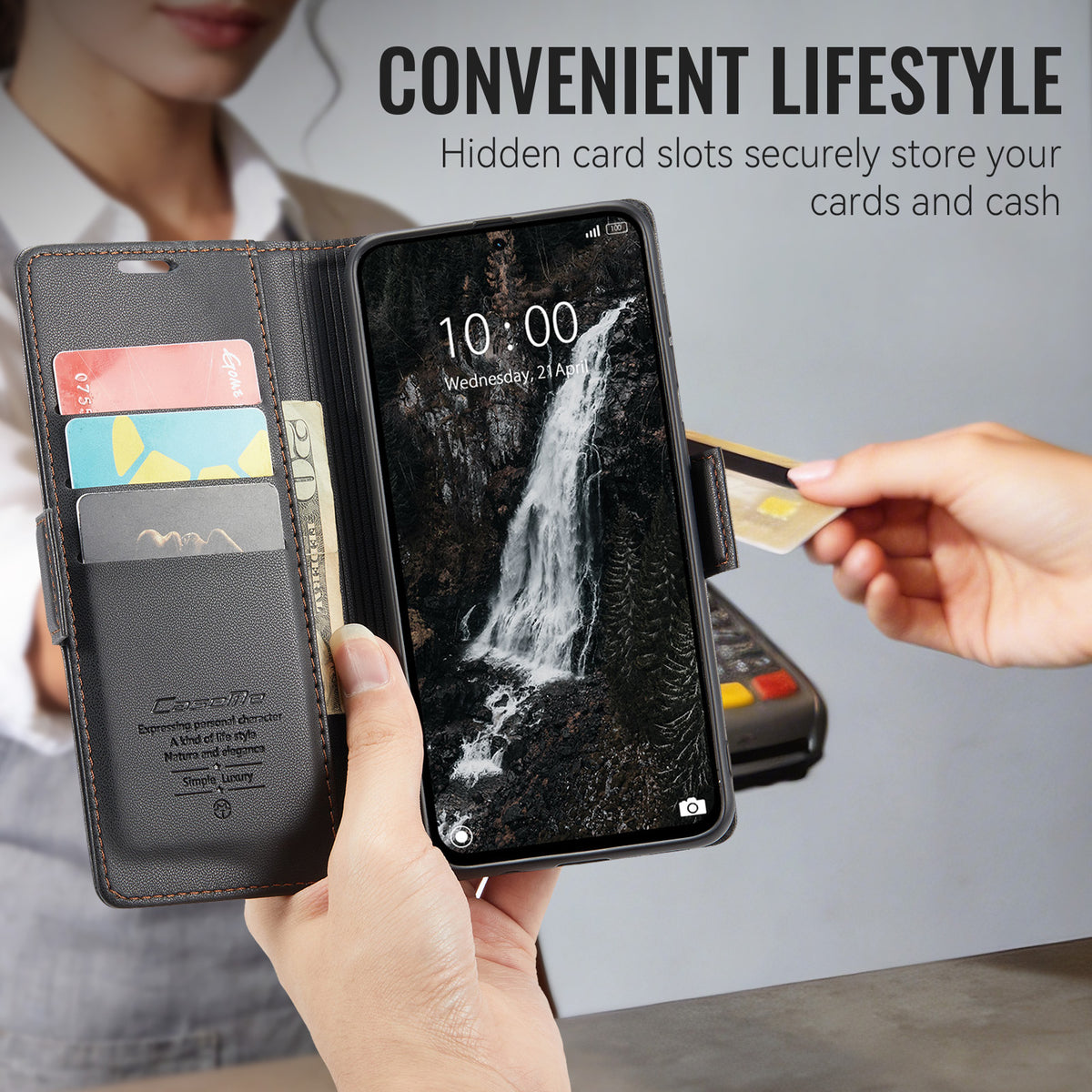 Xiaomi Redmi Note 17 Pro 5G CaseMe Retro Wallet Case [Black]