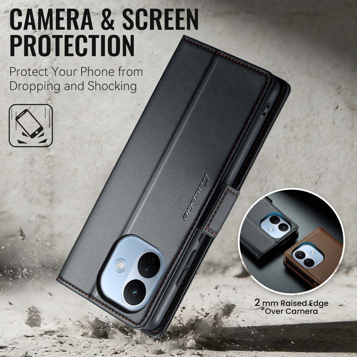 Xiaomi Redmi Note 17 Pro 5G CaseMe Retro Wallet Case [Black]