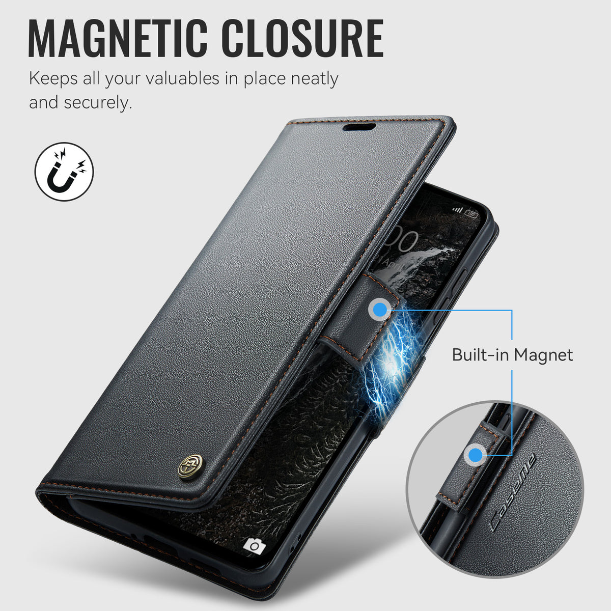 Xiaomi Redmi Note 17 Pro 5G CaseMe Retro Wallet Case [Black]