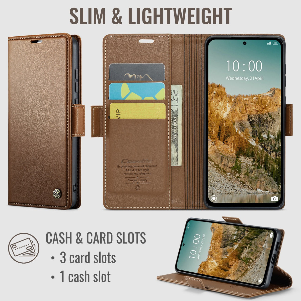 Xiaomi Redmi Note 17 Pro 5G CaseMe Retro Wallet Case [Brown]