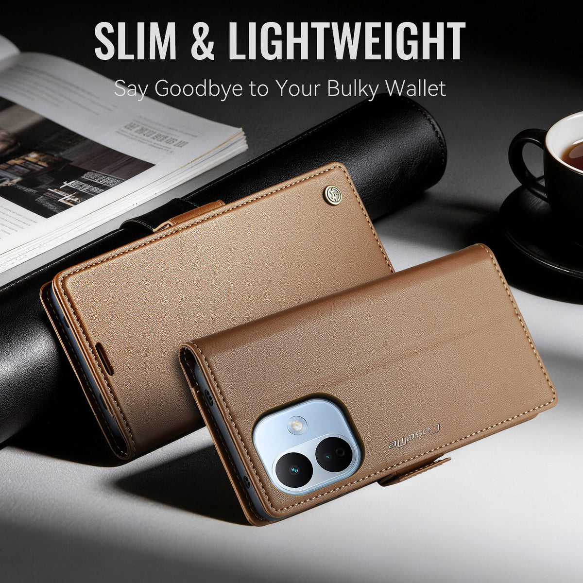 Xiaomi Redmi Note 17 Pro 5G CaseMe Retro Wallet Case [Brown]