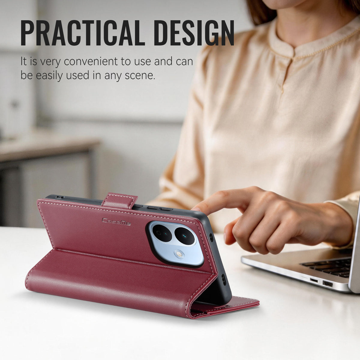 Xiaomi Redmi Note 17 Pro 5G CaseMe Retro Wallet Case [Maroon]