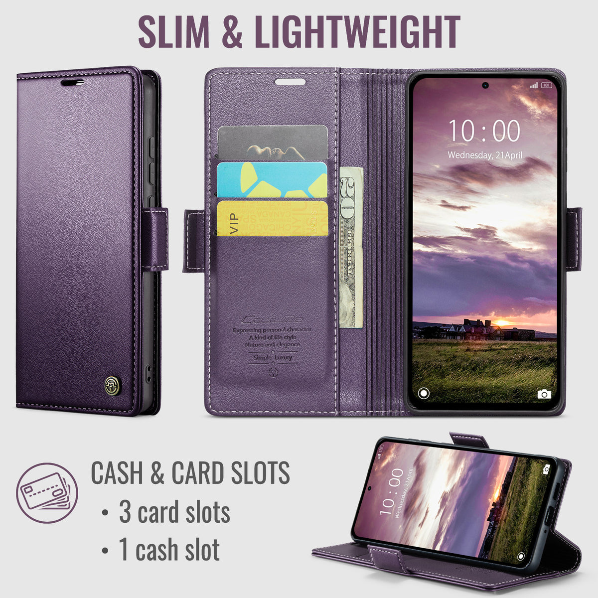 Xiaomi Redmi Note 17 Pro 5G CaseMe Retro Wallet Case [Purple]