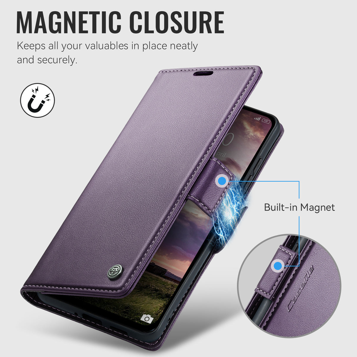 Xiaomi Redmi Note 17 Pro 5G CaseMe Retro Wallet Case [Purple]