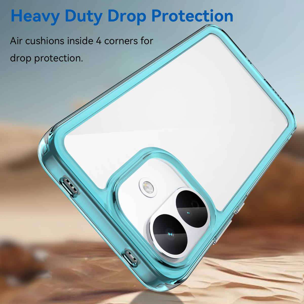 Xiaomi Redme Note 70 Pro 5G Soft TPU Bumper Shockproof Cover Case [Clear Blue]