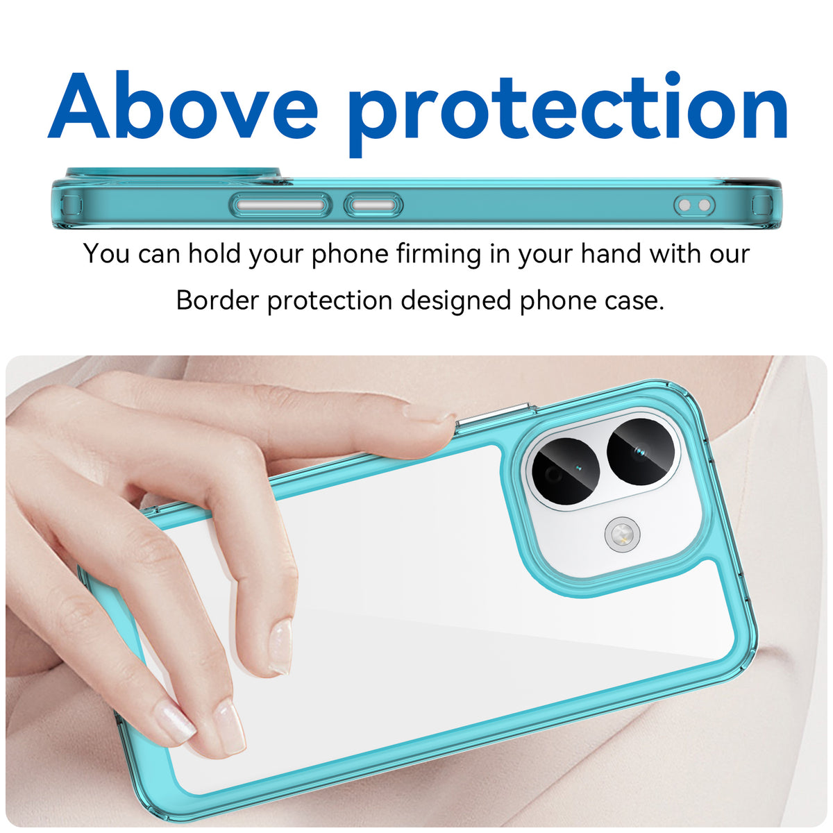 Xiaomi Redme Note 70 Pro 5G Soft TPU Bumper Shockproof Cover Case [Clear Blue]