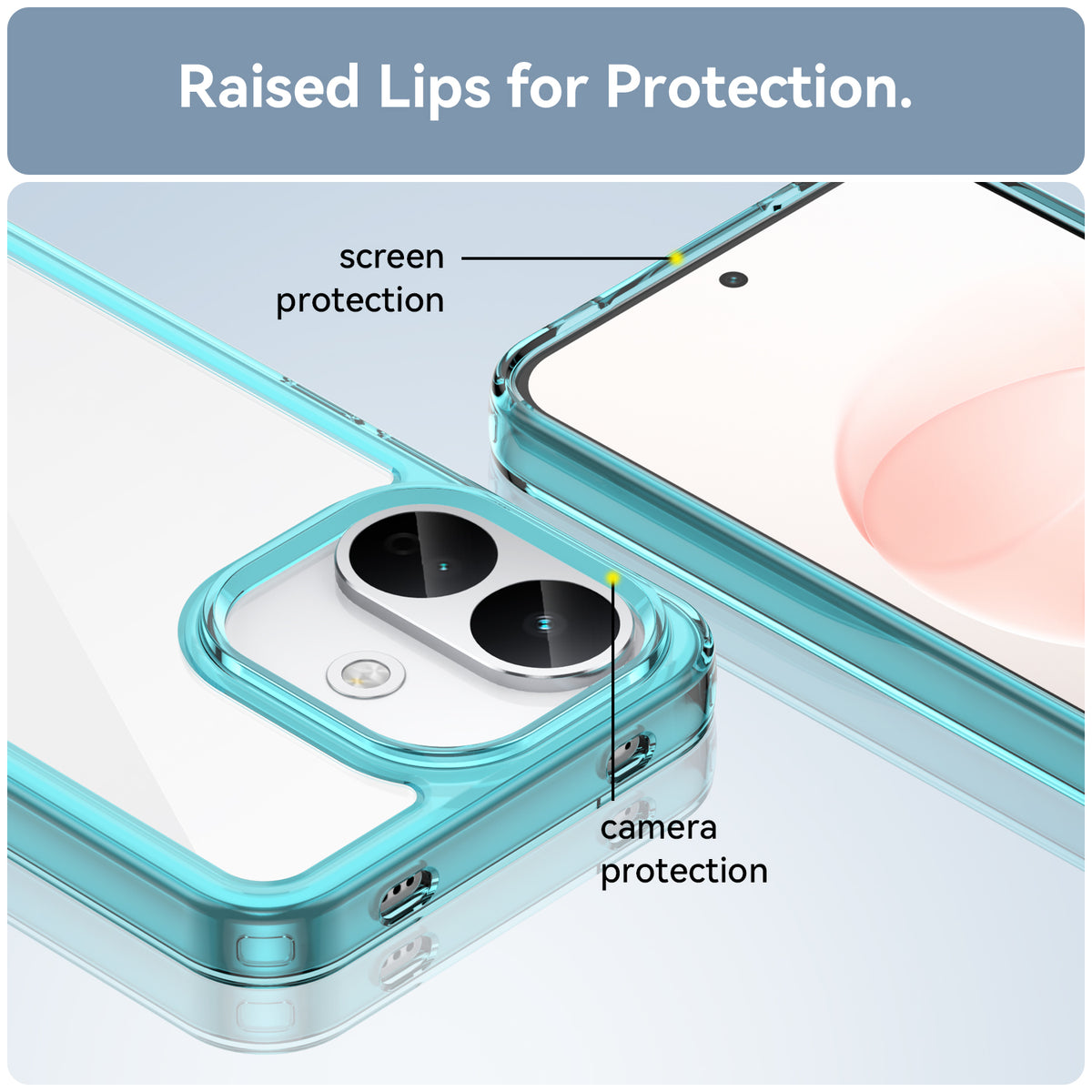 Xiaomi Redme Note 70 Pro 5G Soft TPU Bumper Shockproof Cover Case [Clear Blue]