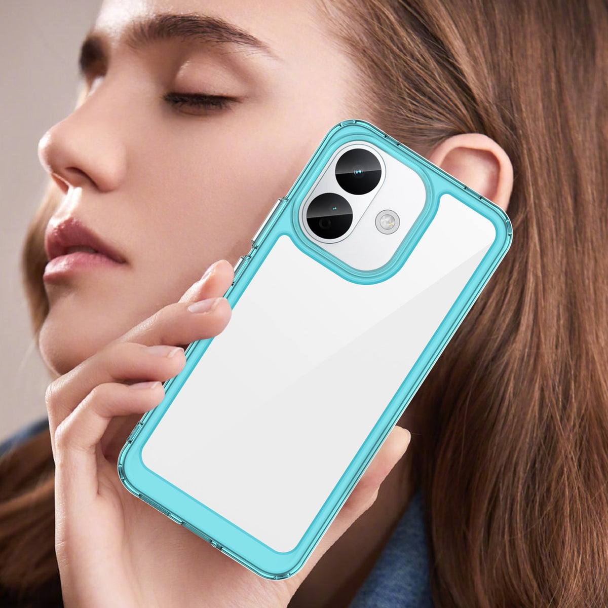Xiaomi Redme Note 70 Pro 5G Soft TPU Bumper Shockproof Cover Case [Clear Blue]
