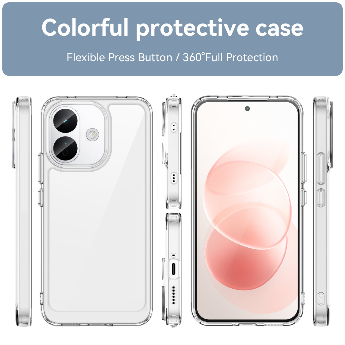 Xiaomi Redme Note 70 Pro 5G Soft TPU Bumper Shockproof Cover Case [Clear]