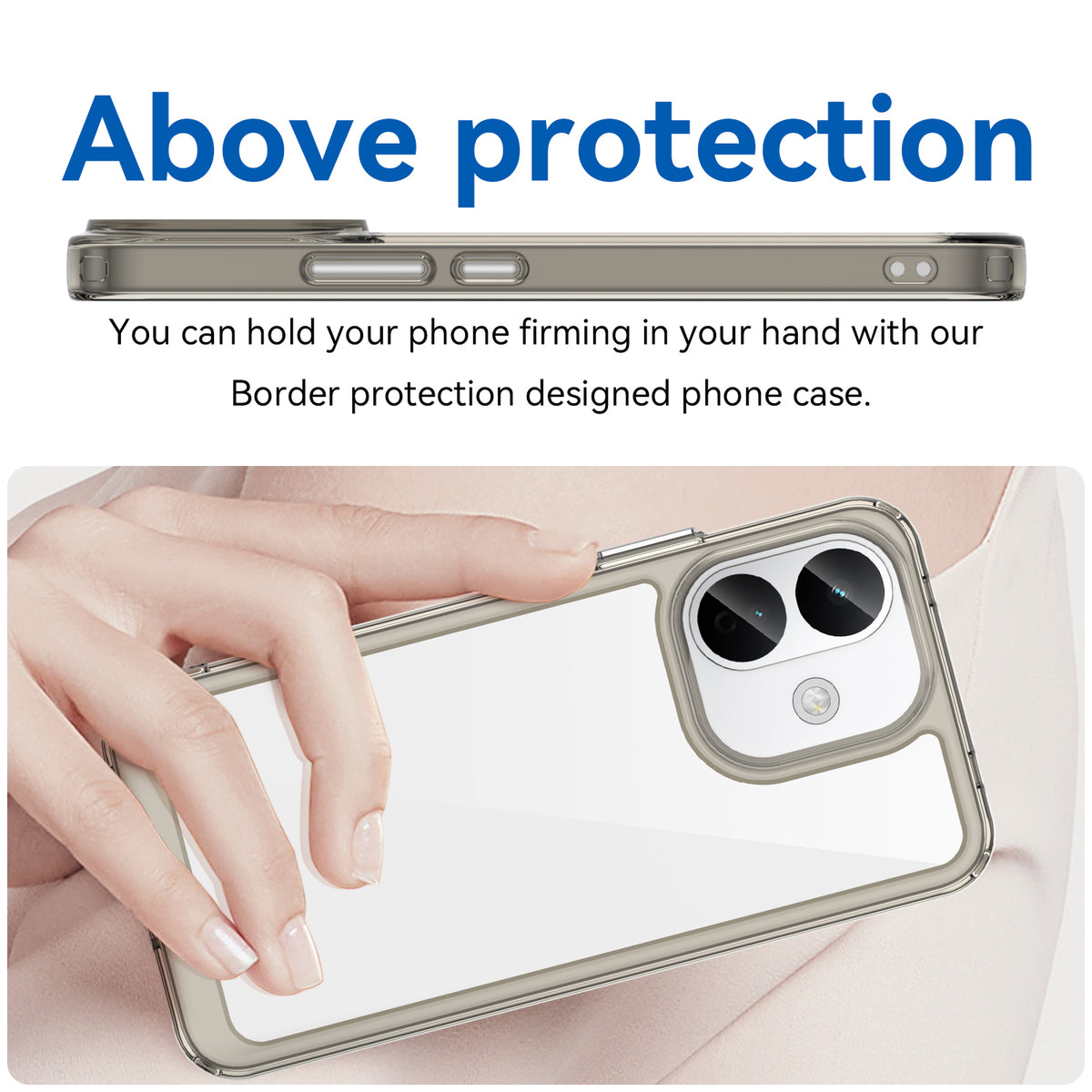 Xiaomi Redme Note 70 Pro 5G Soft TPU Bumper Shockproof Cover Case [Clear Grey]