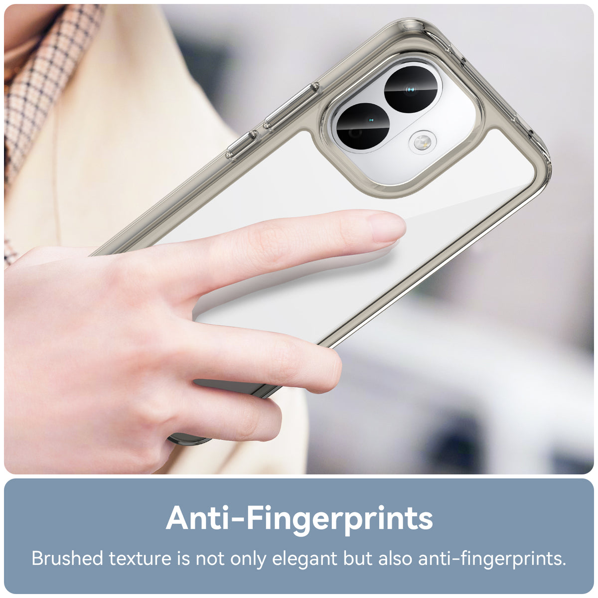 Xiaomi Redme Note 70 Pro 5G Soft TPU Bumper Shockproof Cover Case [Clear Grey]