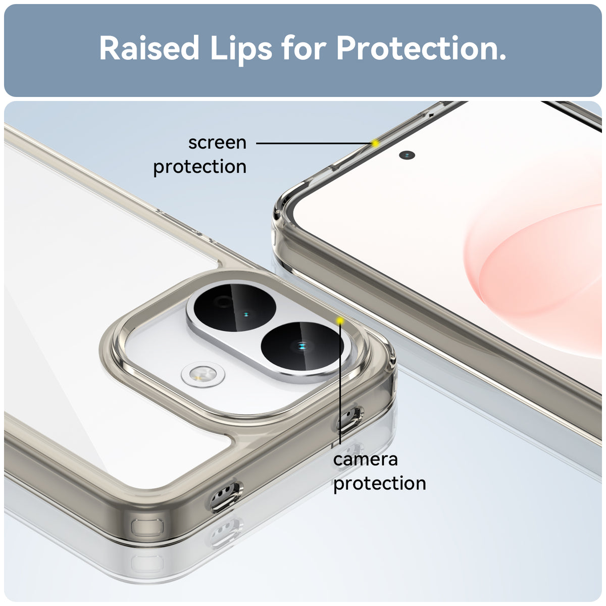 Xiaomi Redme Note 70 Pro 5G Soft TPU Bumper Shockproof Cover Case [Clear Grey]