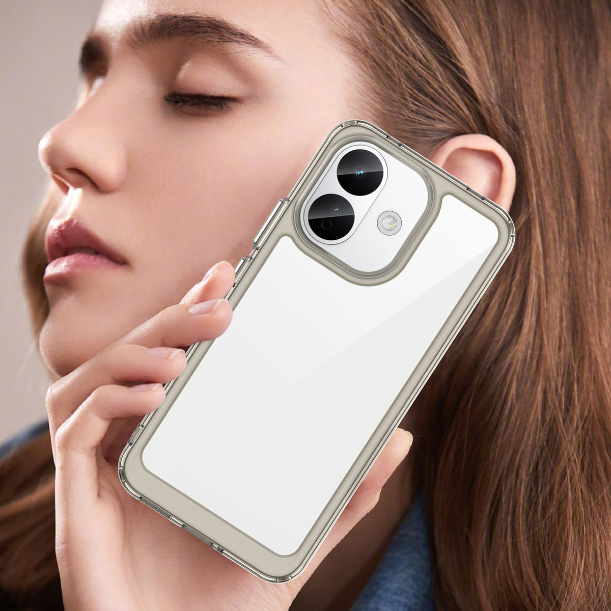 Xiaomi Redme Note 70 Pro 5G Soft TPU Bumper Shockproof Cover Case [Clear Grey]