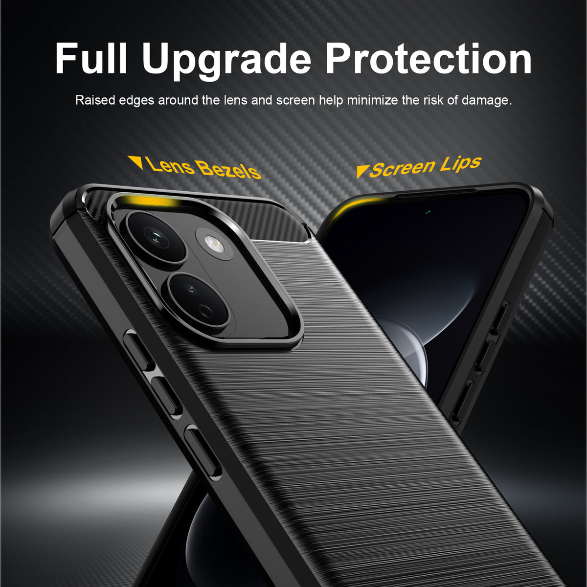 Xiaomi Redmi Note 17 Pro Max 5G Carbon Fibre TPU Case Slim Shockproof Cover [Black]