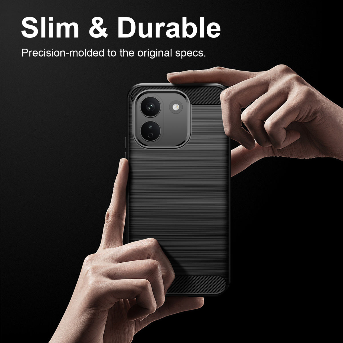 Xiaomi Redmi Note 17 Pro Max 5G Carbon Fibre TPU Case Slim Shockproof Cover [Black]
