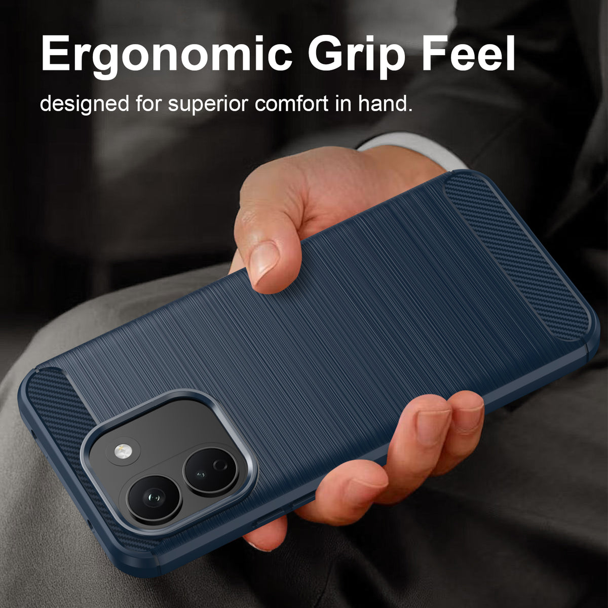 Xiaomi Redmi Note 17 Pro Max 5G Carbon Fibre TPU Case Slim Shockproof Cover [Navy]