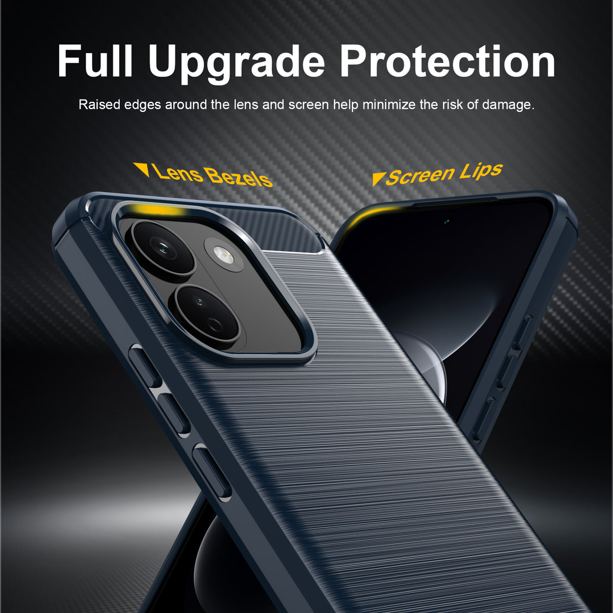 Xiaomi Redmi Note 17 Pro Max 5G Carbon Fibre TPU Case Slim Shockproof Cover [Navy]