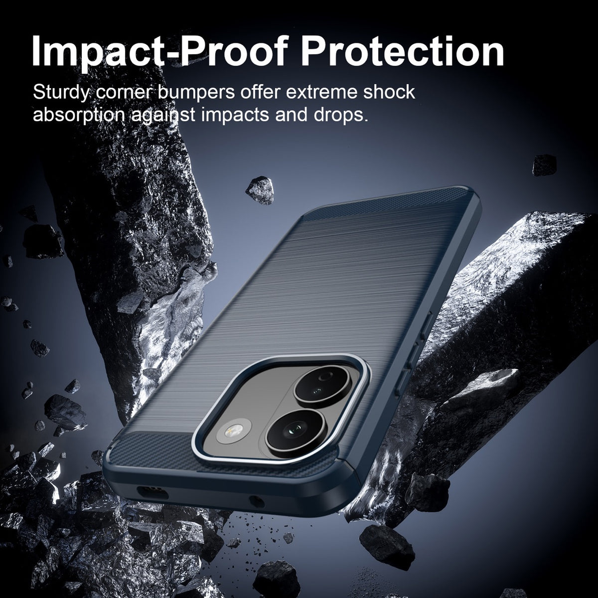 Xiaomi Redmi Note 17 Pro Max 5G Carbon Fibre TPU Case Slim Shockproof Cover [Navy]