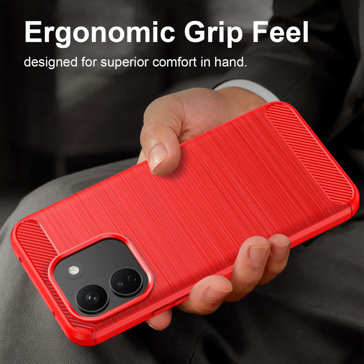 Xiaomi Redmi Note 17 Pro Max 5G Carbon Fibre TPU Case Slim Shockproof Cover [Red]