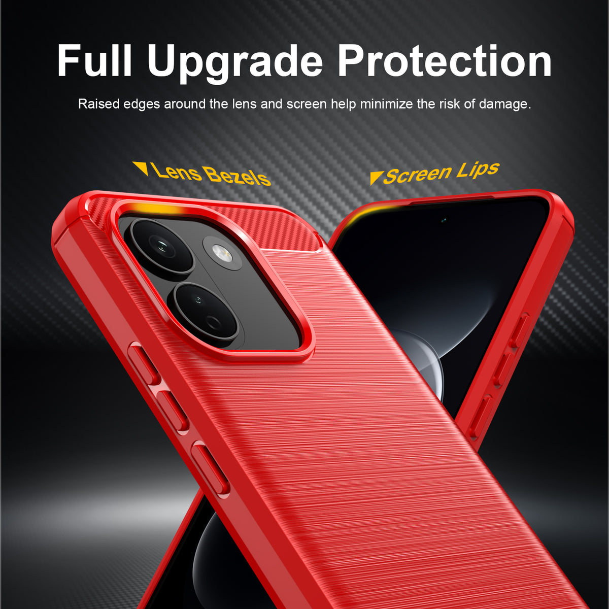 Xiaomi Redmi Note 17 Pro Max 5G Carbon Fibre TPU Case Slim Shockproof Cover [Red]