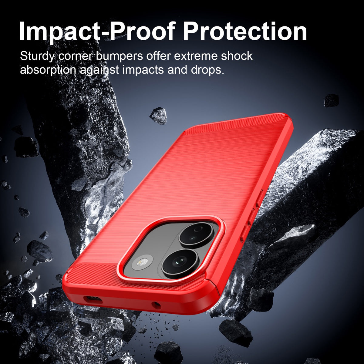 Xiaomi Redmi Note 17 Pro Max 5G Carbon Fibre TPU Case Slim Shockproof Cover [Red]