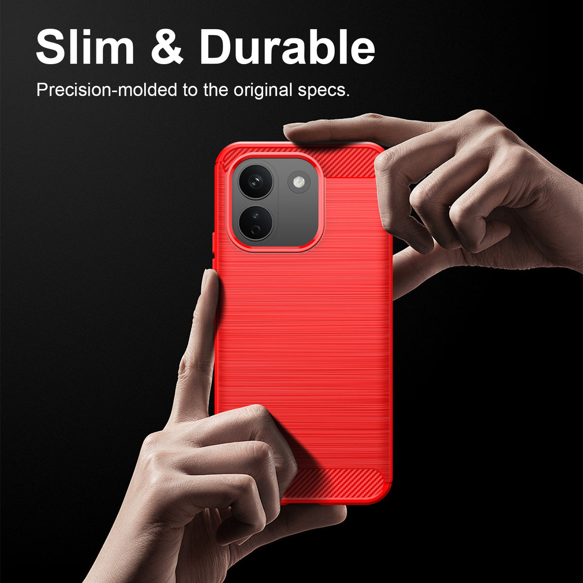 Xiaomi Redmi Note 17 Pro Max 5G Carbon Fibre TPU Case Slim Shockproof Cover [Red]