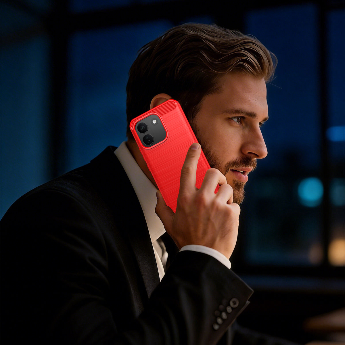Xiaomi Redmi Note 17 Pro Max 5G Carbon Fibre TPU Case Slim Shockproof Cover [Red]