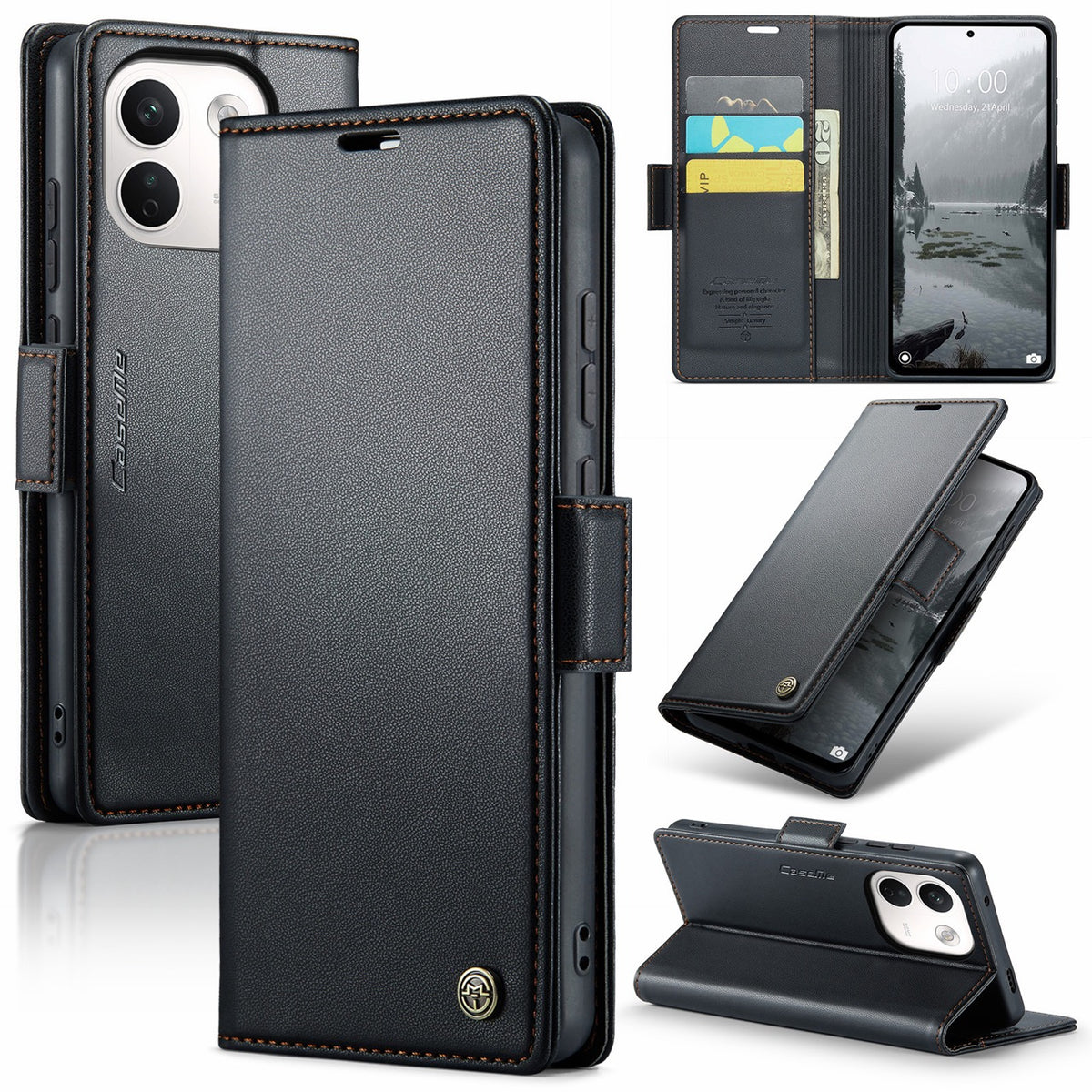 Xiaomi Redmi Note 17 Pro Max 5G CaseMe Retro Wallet Case [Black]