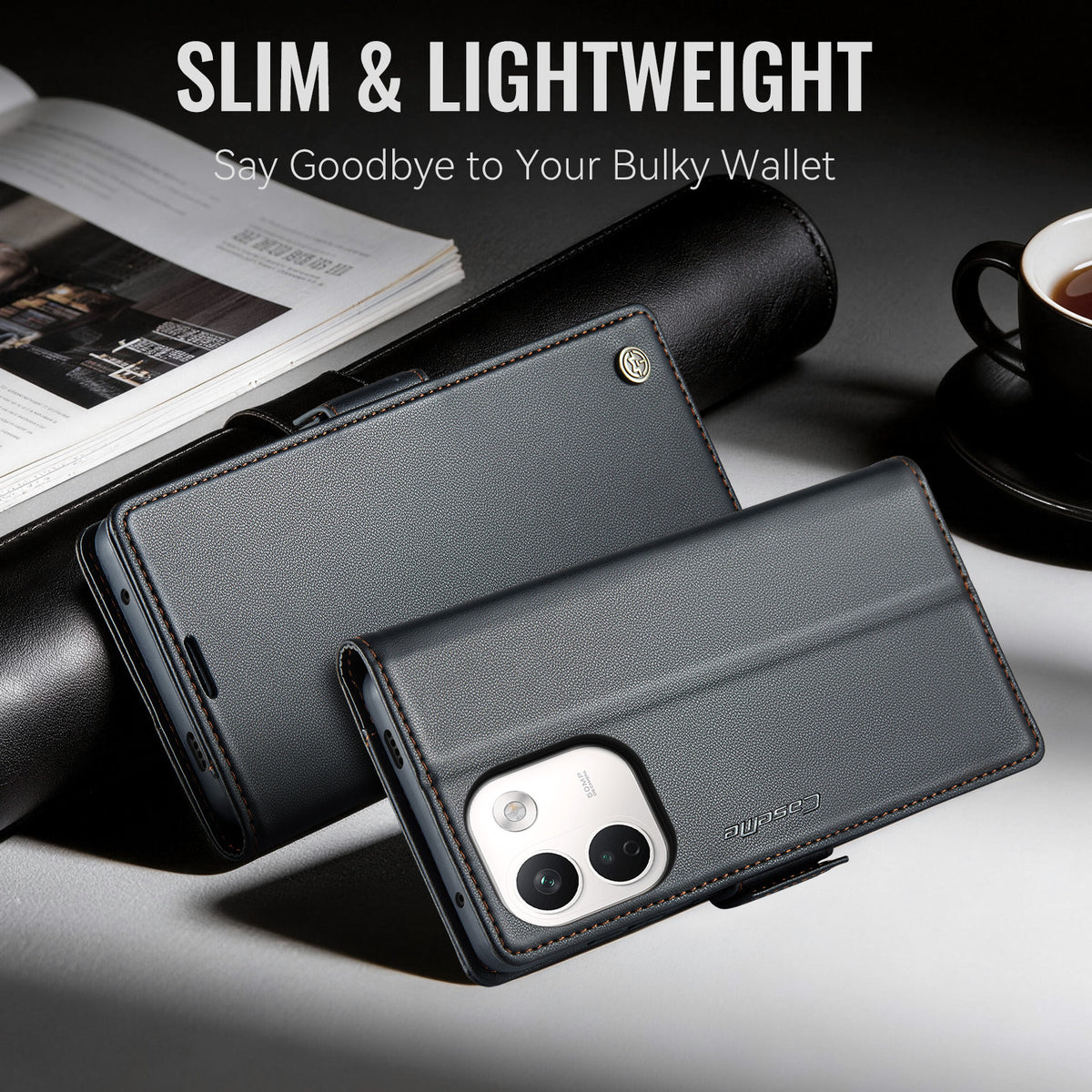 Xiaomi Redmi Note 17 Pro Max 5G CaseMe Retro Wallet Case [Black]