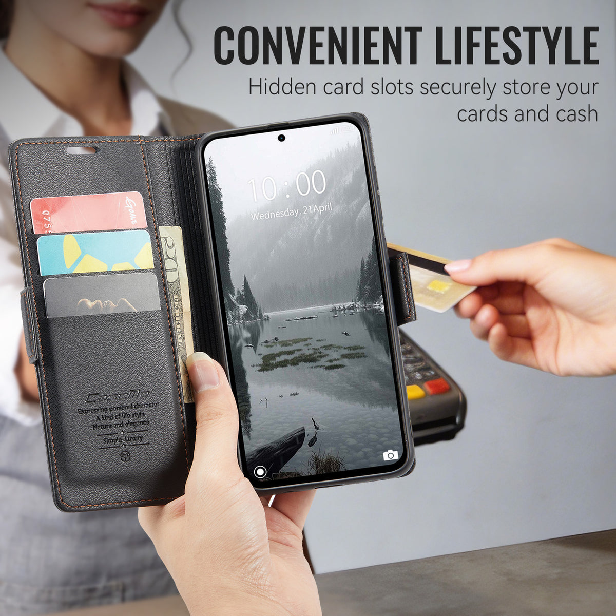 Xiaomi Redmi Note 17 Pro Max 5G CaseMe Retro Wallet Case [Black]